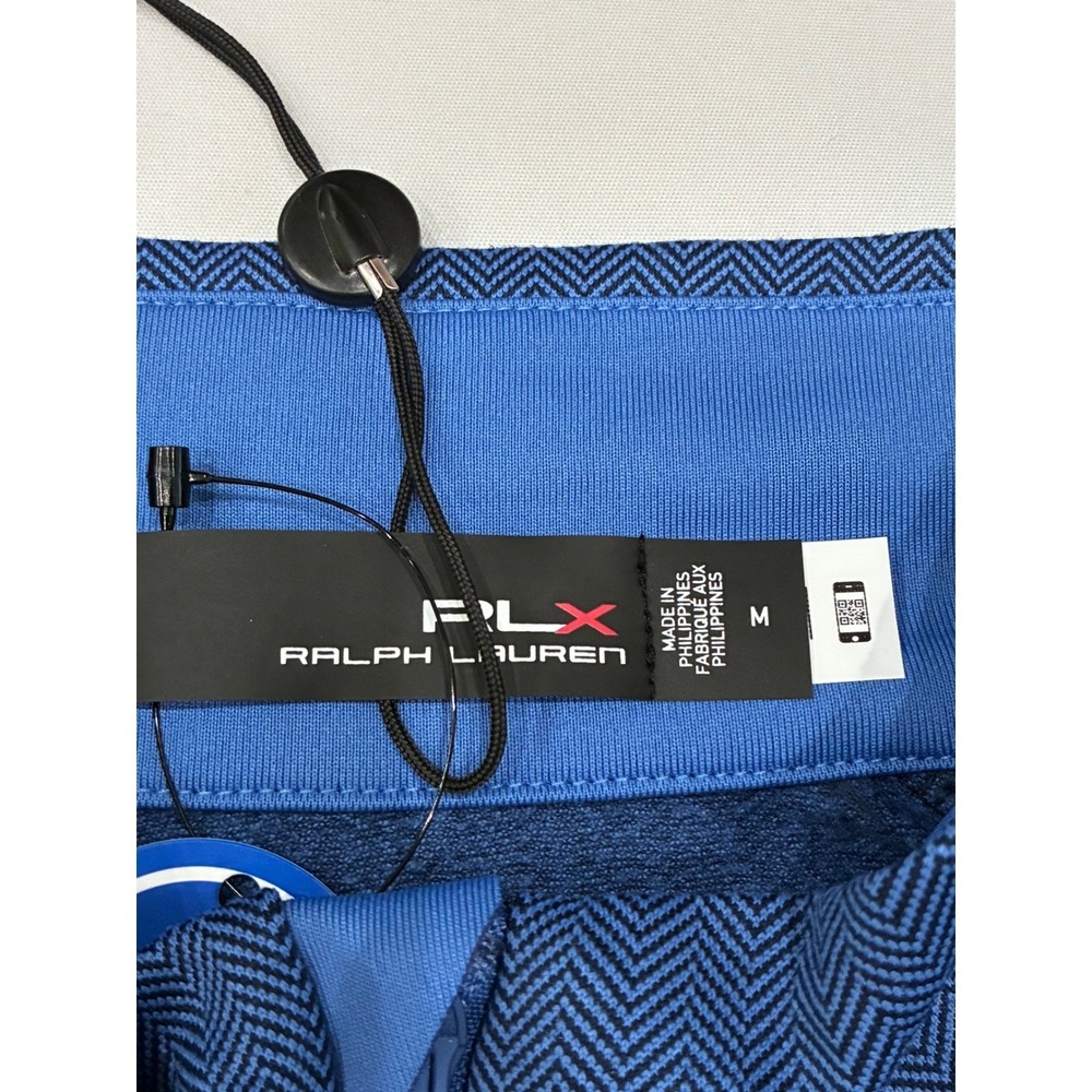 RLX Ralph Lauren Performance Quarter Zip Golf Wicking Pullover Blue Herringbone - Picture 4 of 13
